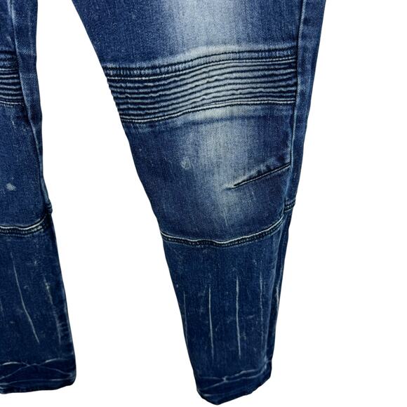 8IGTH/DSTRKT Medium Wash Distressed Embroidered Skinny Denim Jeans Size 15-16 - Picture 5 of 12